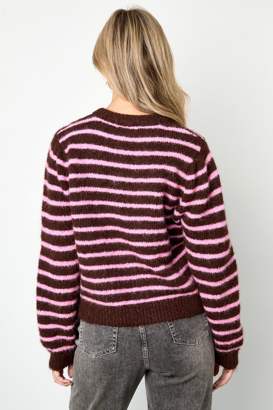 Polyester fiber (polyester) Knit cardigan Stripes Casual Fall/Winter  Clothes Picture7